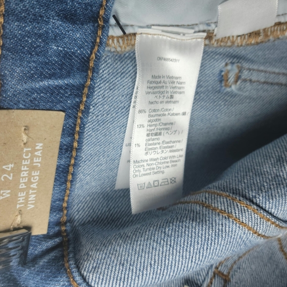 Madewell Perfect Vintage Jeans Raw Hem Size 24 New With Tags - Picture 6 of 12